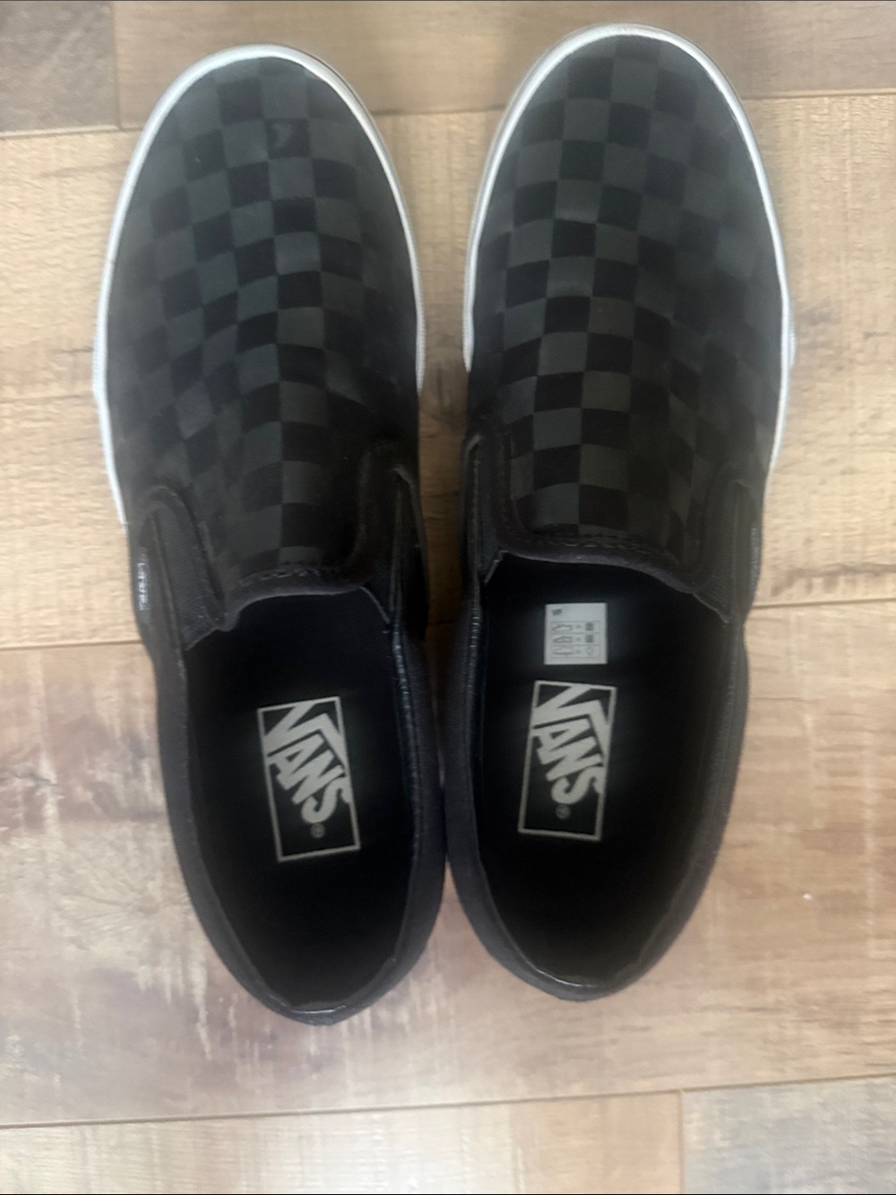 Vans Black Checkerboard Slip-On Shoes